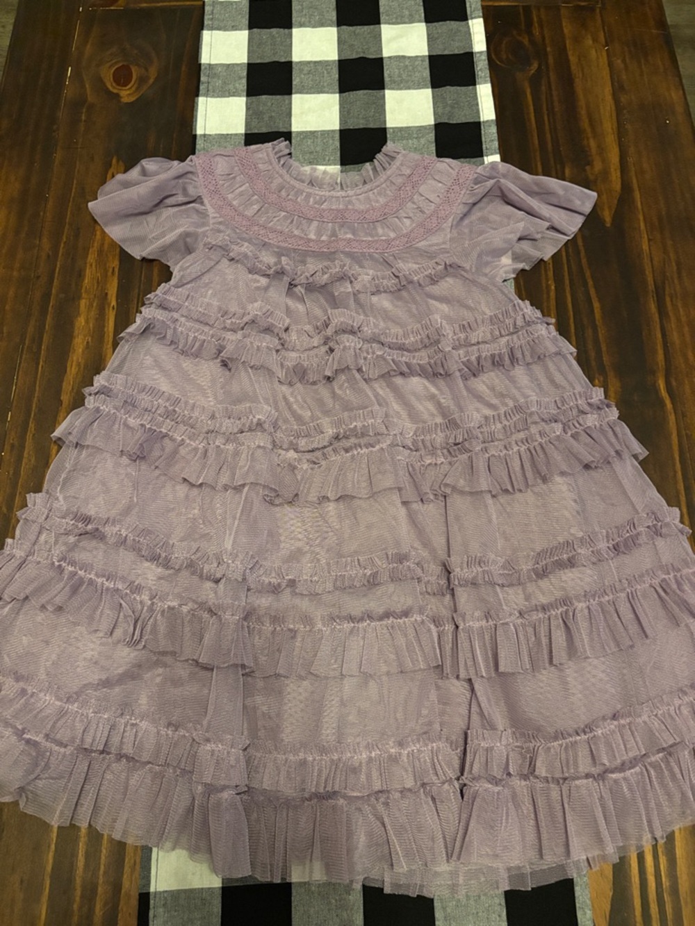 Mini Boden Winnie tulle purple dress 6 7